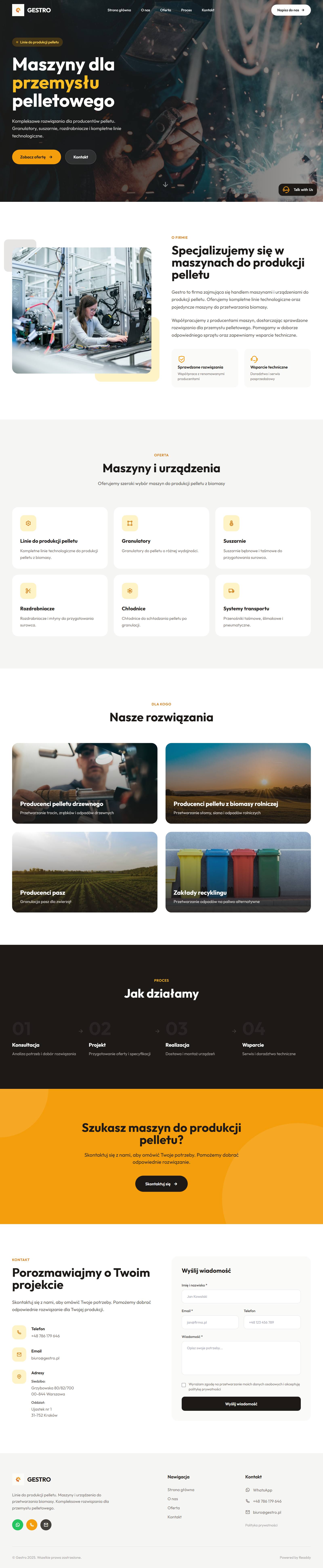 Strona Gestro — linie do produkcji pelletu